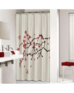 Blossom 180x200 red κουρτίνα μπάνιου υφασμάτινη Sealskin  233451359