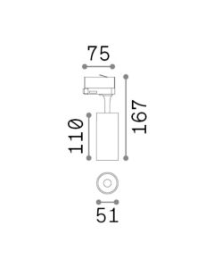 Προβολέας FOX TR 3-PHASE 08W CRI80 3000K ON-OFF Λευκό Ideal Lux 250410