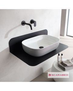 Έπιπλο Μπάνιου χωρίς Νιπτήρα Μ80xΠ48xY20cm Χάλυβας Black Matt Scarabeo Plana 80 2552-NROP