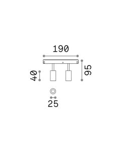 Γραμμικό Σύστημα Φωτισμού EGO SPOT DOUBLE 05W 3000K ON-OFF NE Ideal Lux 257624
