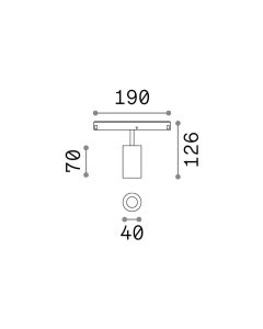 Γραμμικό Σύστημα Φωτισμού EGO SPOT SINGLE 08W 3000K ON-OFF NE Ideal Lux 257631