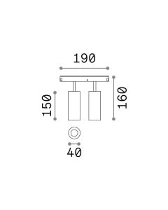 EGO TRACK DOUBLE 24W 3000K ON-OFF BK Ideal Lux 257662