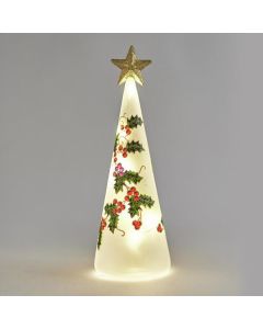 ΓΥΑΛΙΝΟ ΔΕΝΤΡΑΚΙ, ME ΣΧΕΔΙΟ ΦΥΛΛΑ, ΦΩΤΙΖΟΜΕΝΟ,8,5x24cm Eurolamp 600-42808