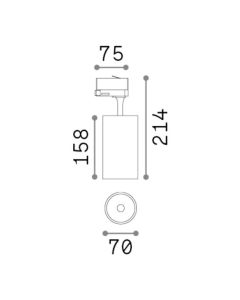 FOX TR 3-PHASE 25W CRI80 4000K ON-OFF WH Ideal Lux 267807
