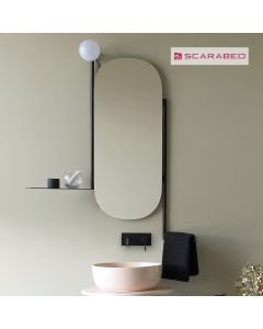 ΚΑΘΡΕΦ.40x90 L45 H90 cm ΜΕ ΠΕΤ/ΣΤΡΑ, ΕΤΑΖ+ΛΑΜΠΑ SCARABEO BLACK MATT 2704-NROP