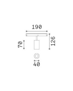 Γραμμικό Σύστημα Φωτισμού EGO SPOT SINGLE 08W 3000K ON-OFF BI Ideal Lux 282985