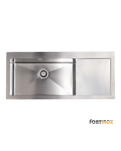 Νεροχύτης Κουζίνας Ανοξείδωτος Squadro 116x51 Fortinox Inox Λείο Right  29115R-110
