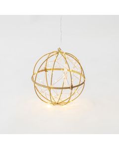 ΜΕΤΑΛΛΙΚΗ ΜΠΑΛΑ, ΦΩΤΙΖΟΜΕΝΗ, 60 ΘΕΡΜΑ ΛΕΥΚΑ LED, ΜΕ ΜΕΤΑΣΧΗΜΑΤΙΣΤΗ, ΧΑΛΚΟΥ, 500cm ΠΡΟΕΚΤΑΣΗ ΠΑΡΟΧΗΣ, 20cm, IP44 Eurolamp 600-40093