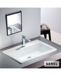 Νιπτήρας Πορσελάνης 60x42 (1 οπή) SEREL White 3042-300