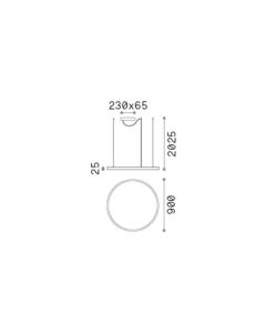 ORACLE SLIM SP D090 ROUND 4000K ON-OFF BK Ideal Lux 304441
