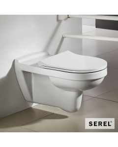 Λεκάνη Κεμαστή ΑΜΕΑ SENIOR με κάλυμμα Slim Soft Close 9001SC, Serel White 304500SC-300