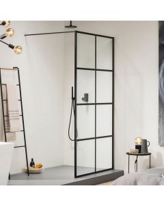 Orabella Windows Black matt 100 cm - Καμπίνα ελεύθερης τοποθέτησης με βραχίονα στήριξης τοίχου 1000002378-30465