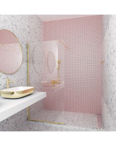 Orabella Serena Brushed Gold H185 70 cm - Καμπίνα ελεύθερης τοποθέτησης με βραχίονα στήριξης τοίχου 30515