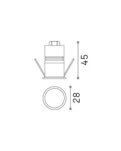 Χωνευτό Φωτιστικό QUARK FI 3.0W 3000K NE Ideal Lux 305851