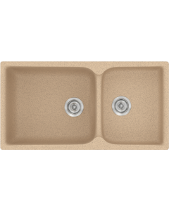 Νεροχύτης Κουζίνας 92x51cm Ένθετος Eρμάριο 100 εκ.Συνθετικός Sanitec 307-10-Granite-Beige