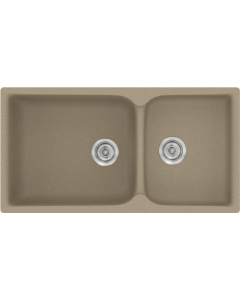 Νεροχύτης Κουζίνας 92x51cm Ένθετος Eρμάριο 100 εκ.Συνθετικός Sanitec 307-42-Granite-Taupe