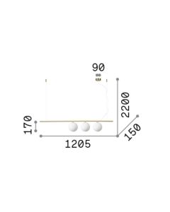 PERLINE SP3 NERO Ideal Lux 307008