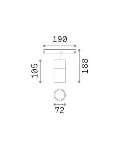 Γραμμικό Σύστημα Φωτισμού EGO SPOT SINGLE 26W 4000K ON-OFF NE Ideal Lux 317991