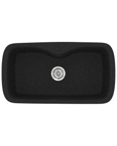 Νεροχύτης Κουζίνας Συνθετικός 83x51cm Ενιαία Γούρνα, για Ερμάριο 80cm Sanitec Classic 321-05-Granite-Black