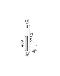 Κρεμαστό Φωτιστικό LOOK LED SP1 ROUND D30 H400 DALI/PUSH Μαύρο 3000K Ideal Lux 321813
