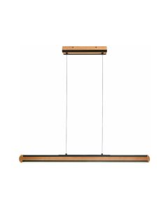 Φωτιστικό Κρεμαστό L110x6,5xH150cm Led SMD 42w 3200lm 2700-6000K Ξύλο-Μέταλλο Μαύρο Trio Deacon 326610232