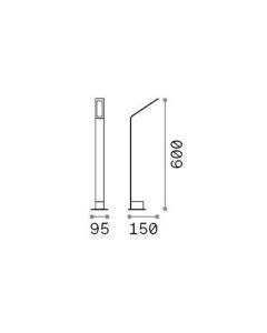 Φωτιστικό Δαπέδου AGOS PT H60 Μαύρο 3000K Ideal Lux 326696