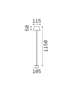 Φωτιστικό Δαπέδου PURE PT Καφέ Ideal Lux 328508