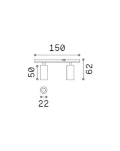 Γραμμικό Σύστημα Φωτισμού STICK SPOT DOUBLE 06W 3000K Μαύρο Ideal Lux 329512
