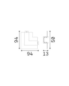 ACCESSORI STICK RECESSED GIUNTO A L Μαύρο Ideal Lux 330365