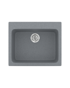 Νεροχύτης Κουζίνας Συνθετικός 60x50 εκ. Ένθετος Eρμάριο 60 εκ. Sanitec Classic 331-17-Metallic-Silver