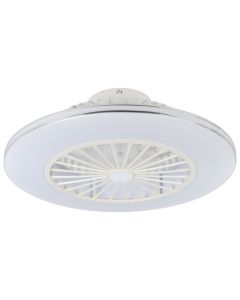Ανεμιστήρας Οροφής Ø55xH20cm Led 3x12,6w 4500lm Tunable 2700-6500K 220-240V,50Hz Λευκός-Ασημί Eglo Lovisca 35142