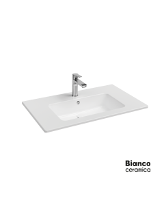 Νιπτήρας Πορσελάνης Flat 81,5x46,5 (1 οπή) Bianco Ceramica White 36080-300