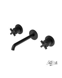 Μπαταρία Νιπτήρα Τοίχου 3 οπών Εlle Cross La Torre Black Matt 38118-400