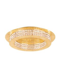 Φωτιστικό Πλαφόν Οροφής Ø50xH10,55cm 10x3,14 watt 3800lm Warm White Dimmable Χρυσαφί-Διάφανα Κρύσταλλα Eglo Principe 39406