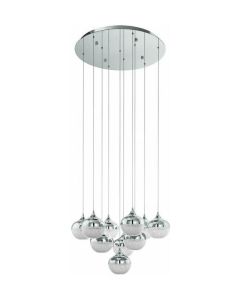 Κρεμαστό Φωτιστικό D58xH200cm LED 10x3,1w 3000K 460lm Χρώμιο-Λευκό Eglo Mioglia 39527