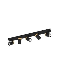 Eglo Cartagena Σποτ με 5 Φώτα και Ντουί GU10 σε Μαύρο Χρώμα 39649