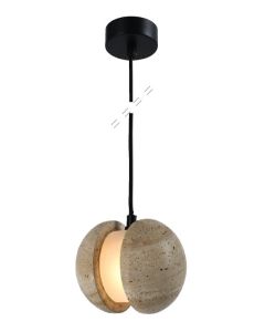 InLight Κρεμαστό φωτιστικό γκρι από travertine marble 1XG9 D:13 x 14cm 4092