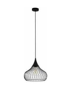 Eglo Staverton Μοντέρνο Κρεμαστό Φωτιστικό Μονόφωτο Πλέγμα με Ντουί E27 σε Μαύρο Χρώμα 43344