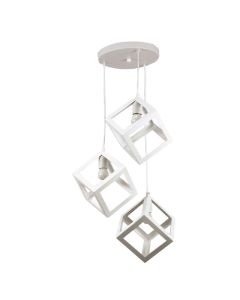 InLight Κρεμαστό φωτιστικό από λευκό μέταλλο 3XE27 D:30cm 4400-3-WH-ΡΟΖΕΤΑ