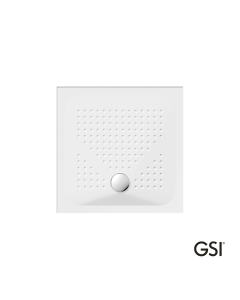 Ντουζιέρα Πορσελάνης Τετράγωνη 80x80 h.4 (4384) antislip Φ90 GSI White 470808-300
