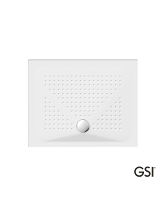 Ντουζιέρα Πορσελάνης Παραλληλόγραμμη 100x70 h.4 (4385) antislip Φ90 GSI White 471008-300