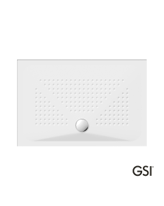 Ντουζιέρα Πορσελάνης Παραλληλόγραμμη 120x80 h.4 (4398) antislip Φ90 GSI White 471208-300