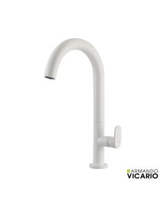 Μπαταρία Νιπτήρα Υψηλή με Βαλβίδα Clic-Clac Slim Vicario White Matt 500041-300