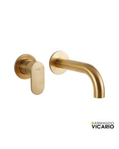 Μπαταρία Νιπτήρα Τοίχου Slim Vicario Brushed Gold 500045-201