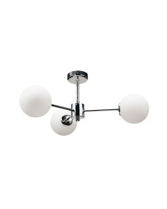 InLight Κρεμαστό φωτιστικό από χρώμιο μέταλλο και λευκή οπαλίνα 3XG9 D:45cm 5014-3