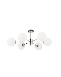 InLight Κρεμαστό φωτιστικό από χρώμιο μέταλλο και λευκή οπαλίνα 6XG9 D:55cm 5014-6