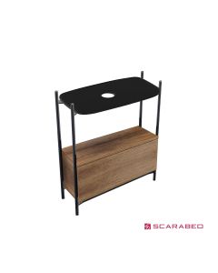 Έπιπλο μπάνιου Laila 2703-NROP με ράφι 2715-49 με συρτάρι 2712-89 χωρίς νιπτήρα, Scarabeo 27031512-NROP4989