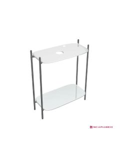 Έπιπλο μπάνιου Laila 2703-NROP με ράφια 2716+2710-300 χωρίς νιπτήρα, Scarabeo 27031610-NROP300300