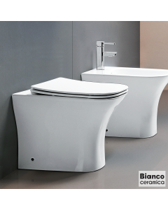 Λεκάνη Υψηλής Πίεσης DELIA/52 Rimless με Κάλυμμα Soft Close 9500SC, Bianco Ceramica White  DL13000SC-300