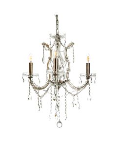 InLight Κρεμαστό φωτιστικό από οξυντέ μέταλλο γυαλί και κρύσταλλα 3XE14 D:52cm 5244-3-Οξυντέ